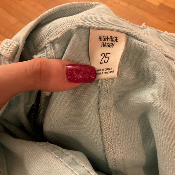 Urban Outfitters BDG Baggy Jean Light Blue Cargo High Waist US 25 Waist - Picture 4 of 4